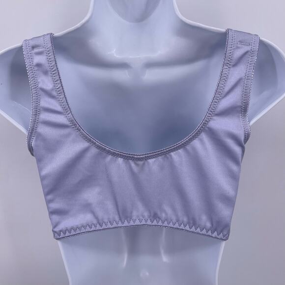 Rhonda Shear Sz M Wireless Bra Pull Over Purple Retro Pin Up Removable Pads #676 - Picture 2 of 12